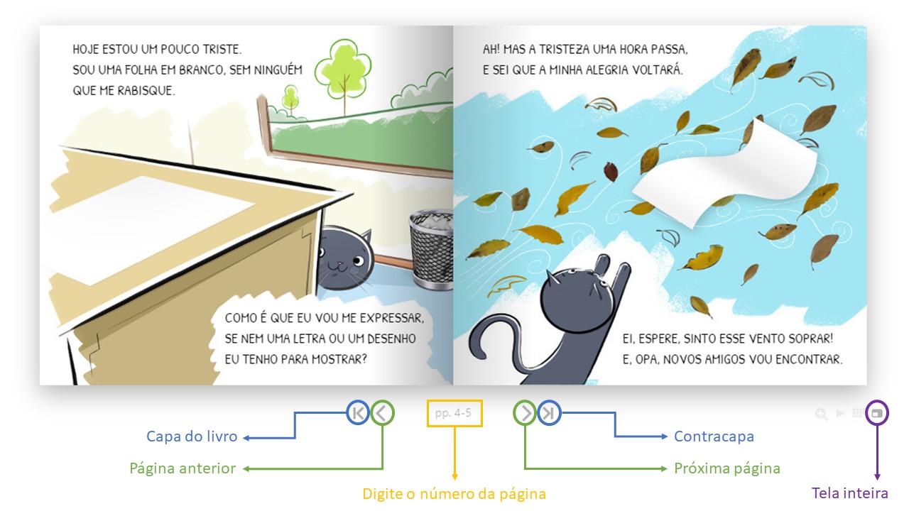 imagem barra navegação no livro digital